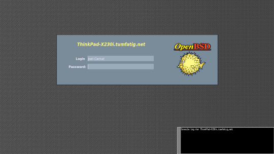 OpenBSD login screen